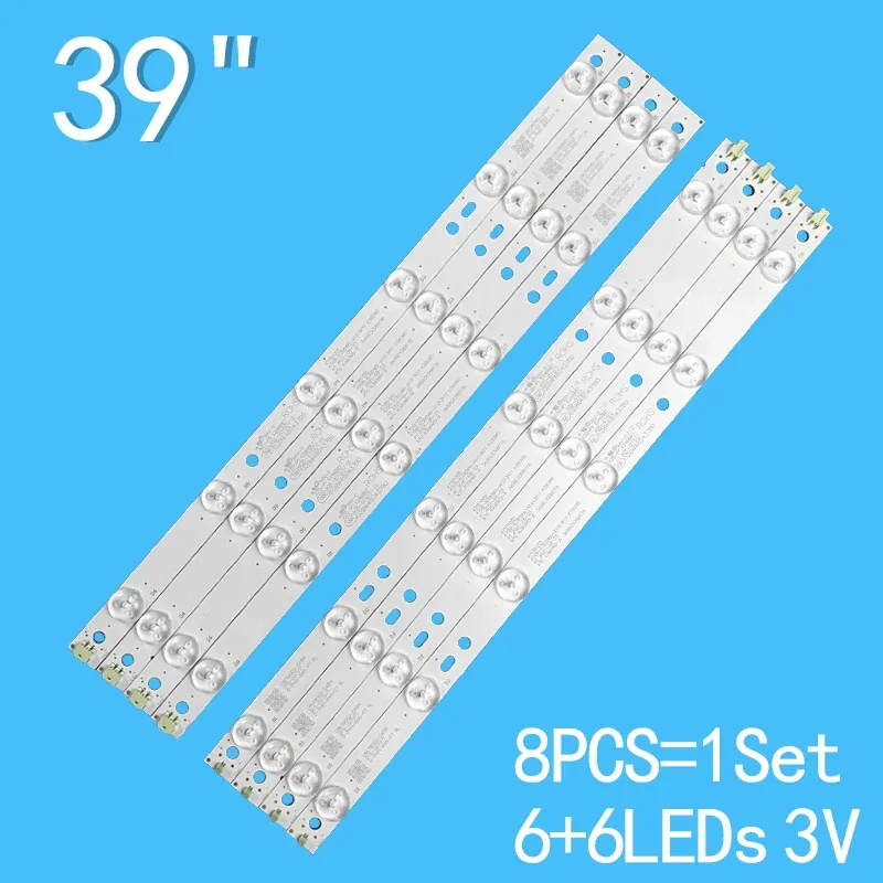 

8PCS/KIT LED Backlight Strip 4708-K390WD-A3213K11 for 39PFL3041/T3 LED40G1200 39A6 39C2 K390WD TCL LE39D31 39A11Y