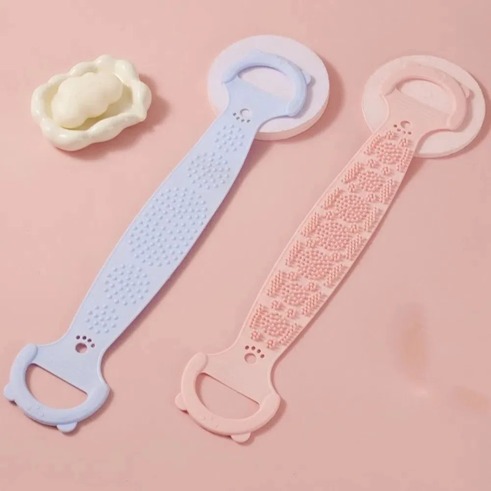 

Long Handle Silicone Body Scrubber Rubbing Design Ergonomic Exfoliating Brush Body Clean Brush two-sided Shower Brush Shower Use