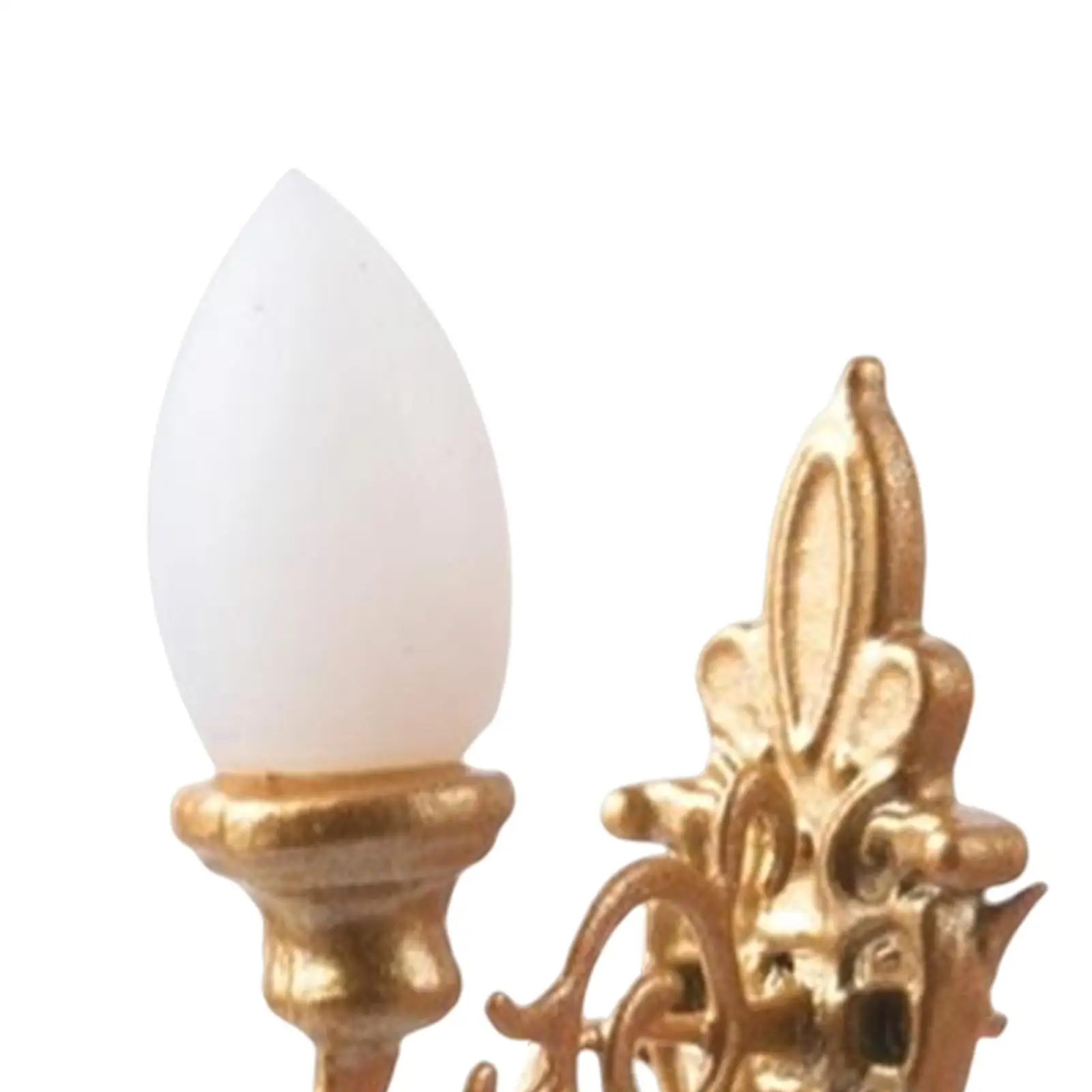 

Золотые миниатюрные настенные светильники: ретро-набор для декора дома, мебель для миниатюрных кукольных домиков для мальчиков и девочек