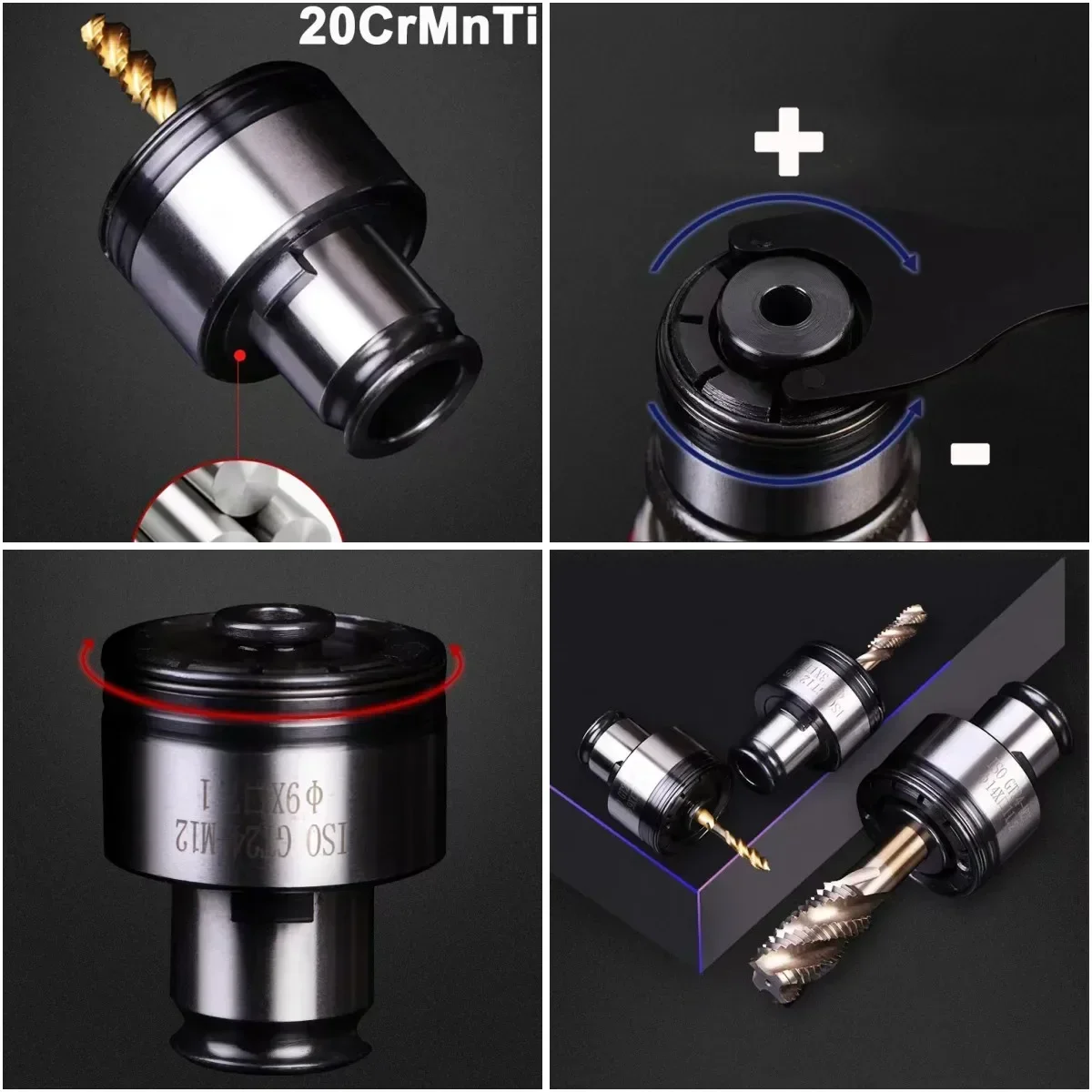 GT12 GT24 TC820 Tapping Chuck Torque Overload Protection Flexible Jacket M2-M30 Thread Tapping Machine Quick Change Tap Collet