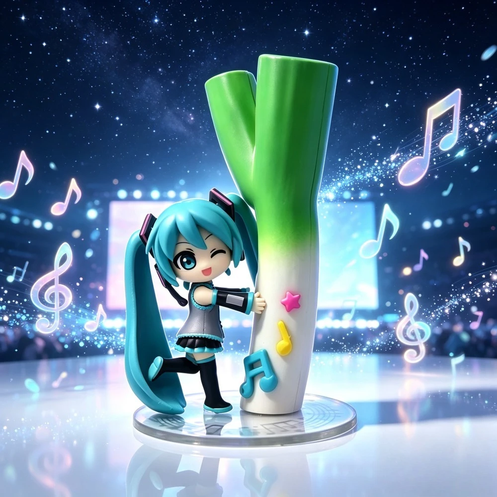 3.94in/10cm Anime Hatsune Miku Figure Welsh onion Miku Action Figures PVC Statue Desktop Ornamen Model Collection Toys Gifts