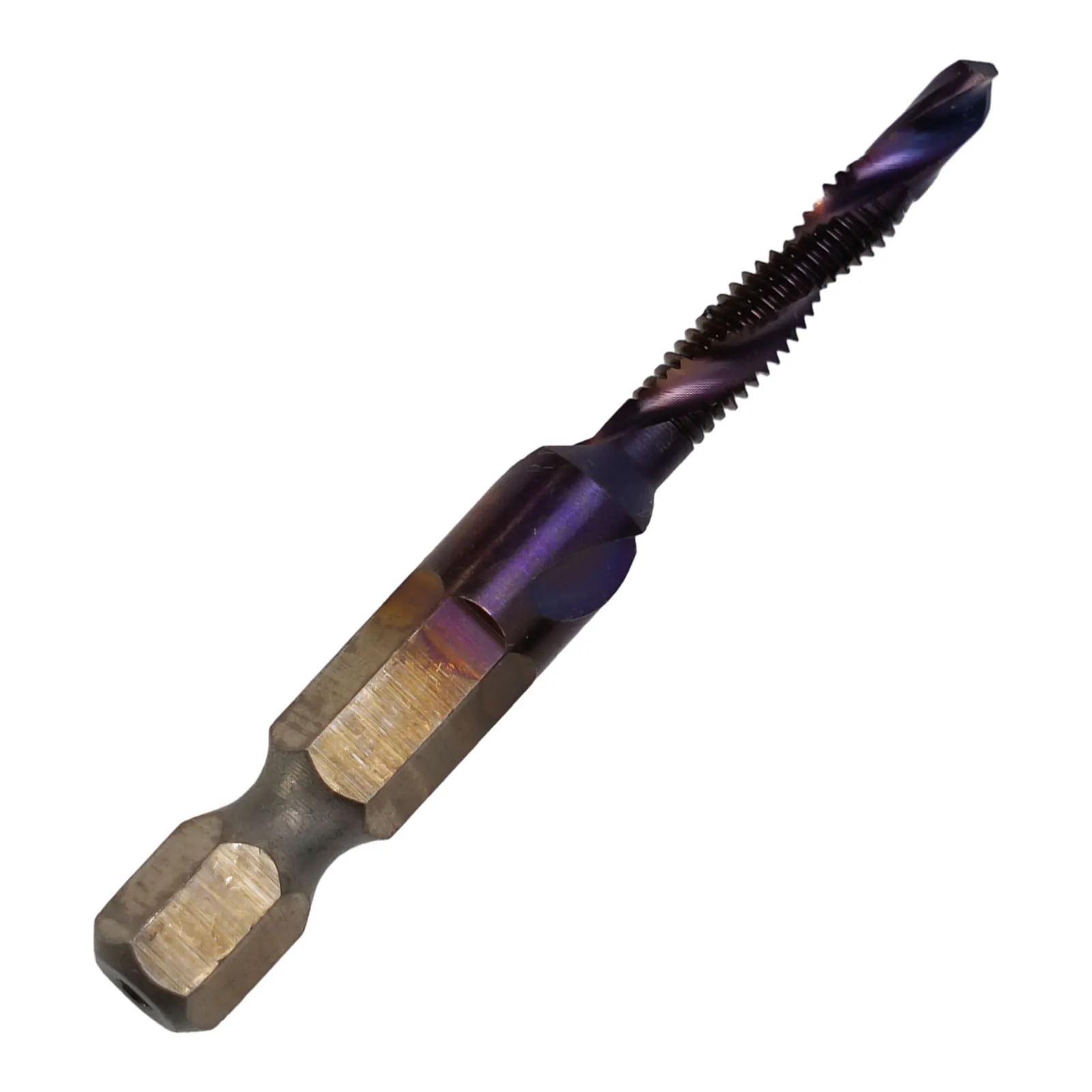 1pc Tap Drill Bit Hex Shank Titanium Plated HSS Screw Thread Metric Tap Drill Bits Compound Bit M5 M6 M8 M10 Hand Tools