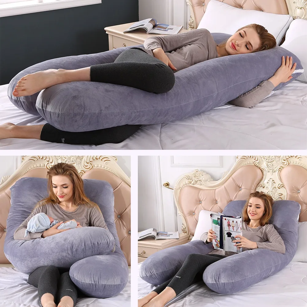 Multifunctional Pregnant Pillow for Women Nursing Pillow 130*70cm BreastfeedingBelly Waist Leg Full Body U-Shaped Cushion