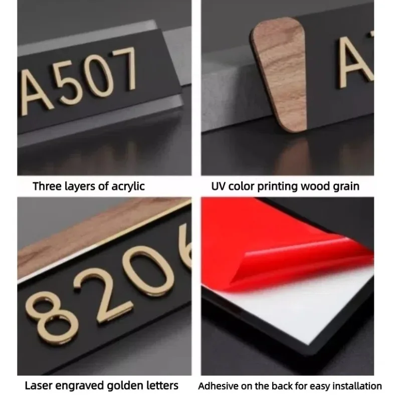 تخصيص الاكريليك الحديث رقم المنزل لوحة باب المنزل لشقة فندق مقهى بار مطعم مكتب غرفة تسجيل لوحة ديكور المنزل #6