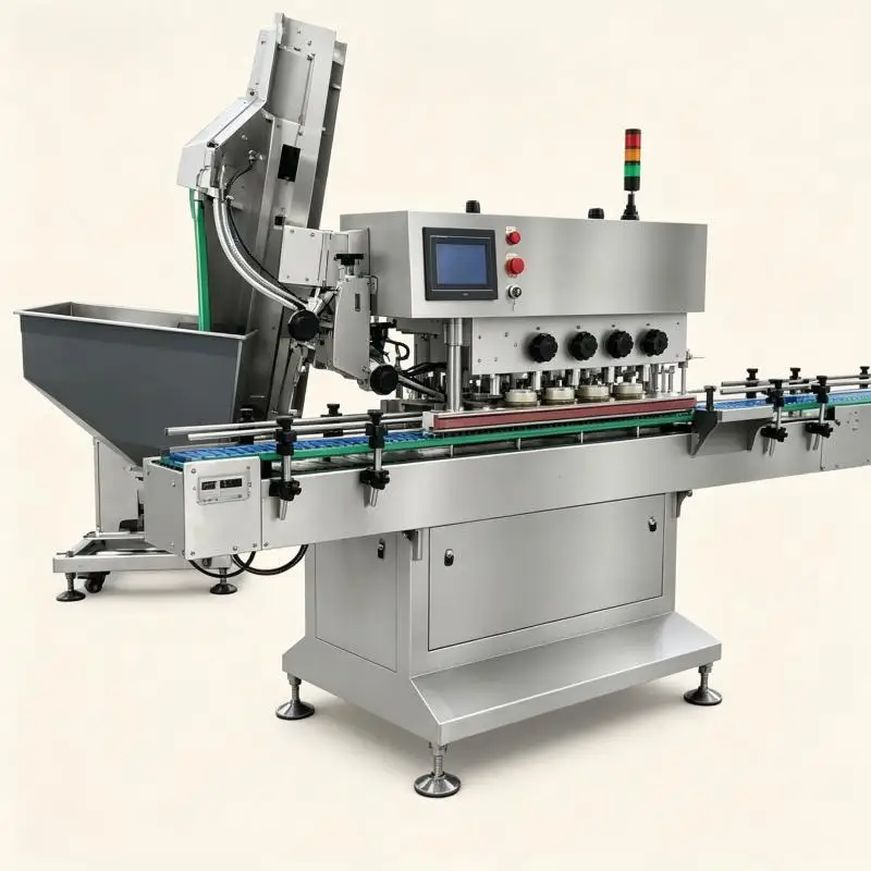 Automatic Metal Lid 9-425 Cap Desktop Jam Jar Spray Pump Bottle Sealing Pressing and Capping Assembly Machine