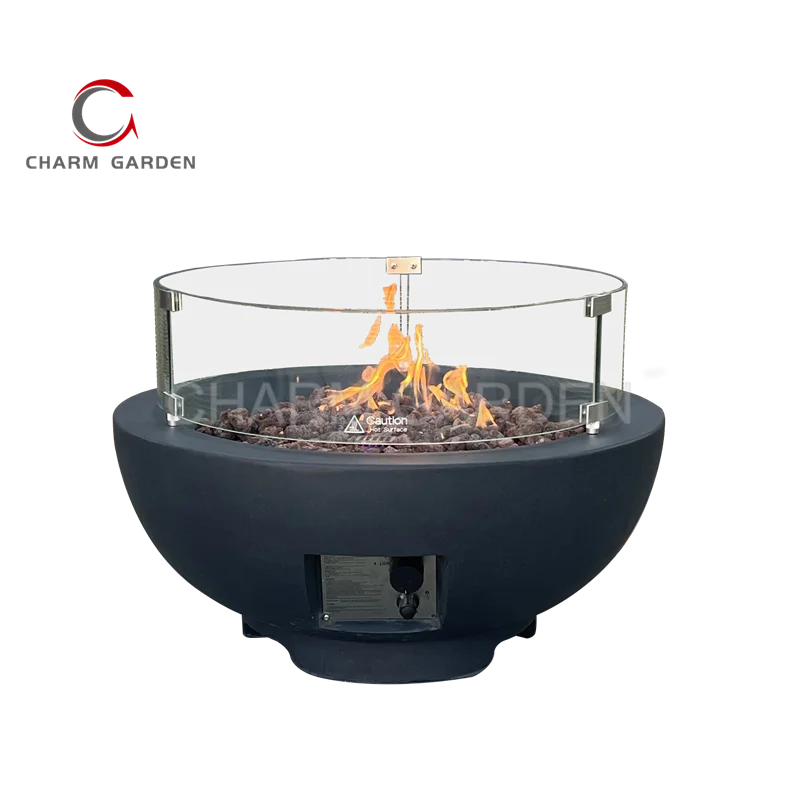 Outdoor Gas Patio Heater Feature-Rich Concrete Fire Pit Bowl for Terraces