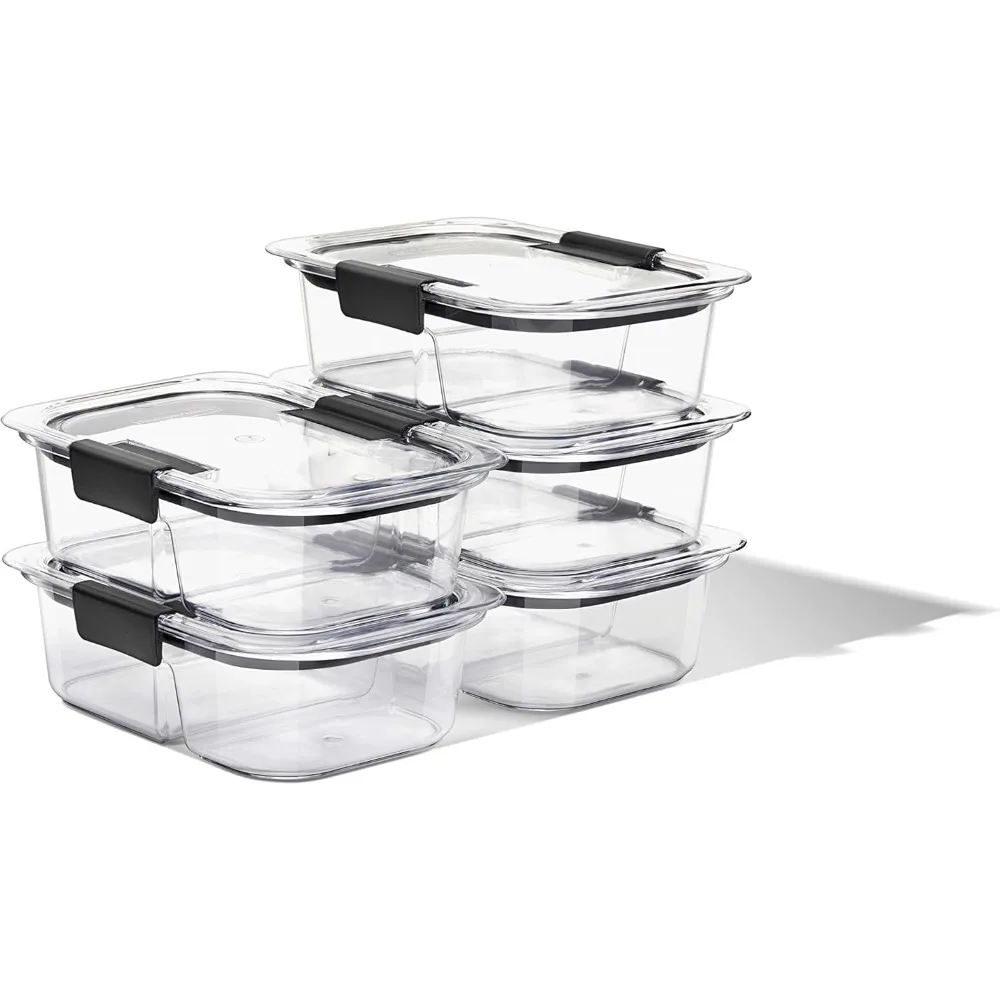 Meal Prep Containers, 2-Compartment Food Storage Containers, 2.85 Cup, 5-Pack