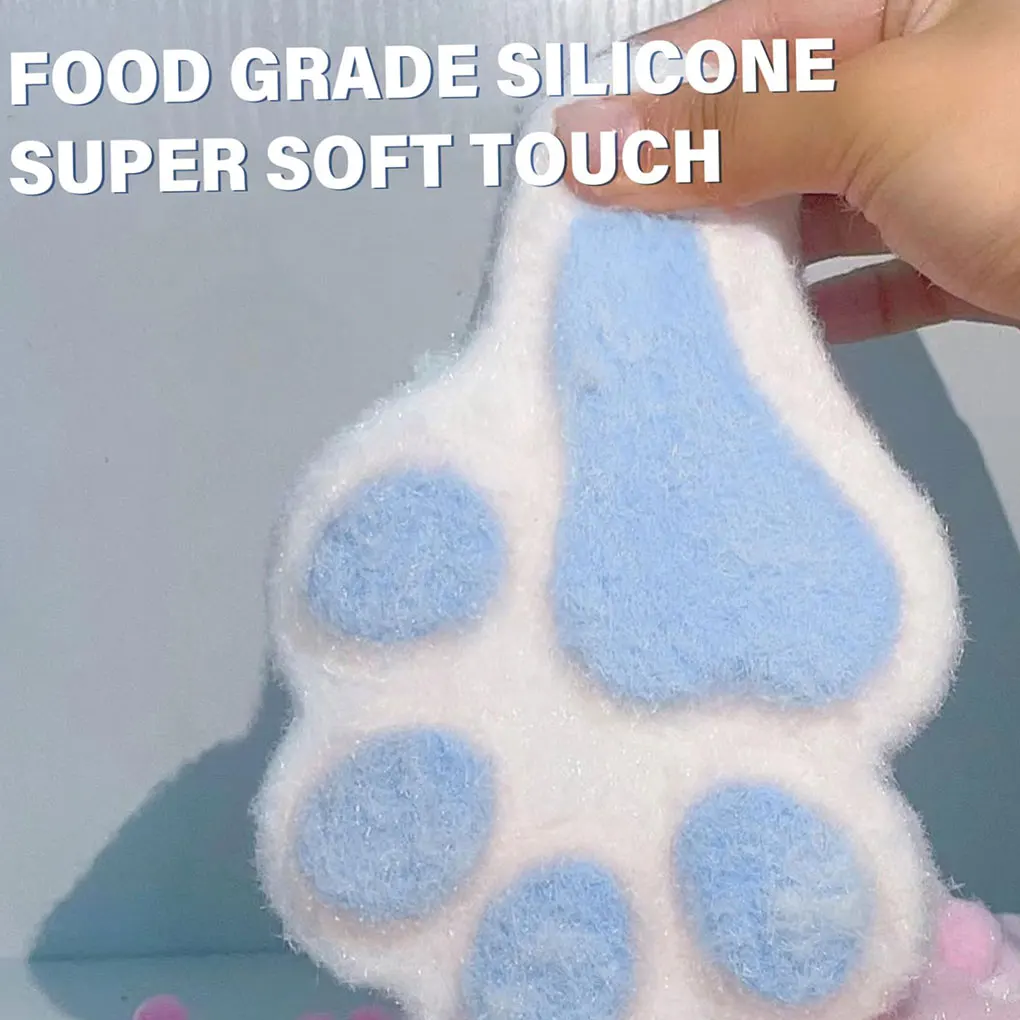 PVC-Katzenpfoten-Relief-Squeeze-Katzenspielzeug, handgefertigt, große Katze, handgefertigt, Plüsch-Katzenpfoten-Squeeze, große Größe, weich und bequem, Blau