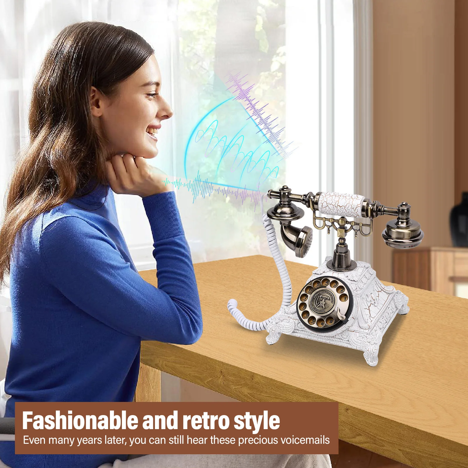 Audio Guest Book Phone 32G Capacity Vintage Retro Telephone Customized Voice Message for Wedding Party Audio Guest Book Phone