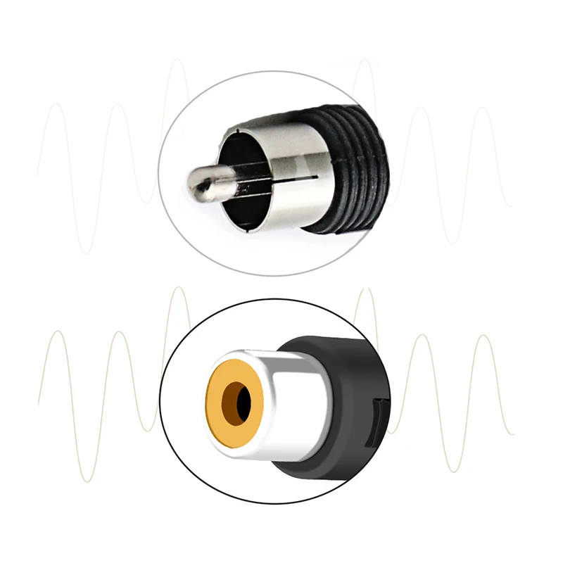 RCA Female To Female Jack Plug Connector Adapter Male To Male Connector Video Audio Extender Cord Cable Converter 1/2/5/10pcs