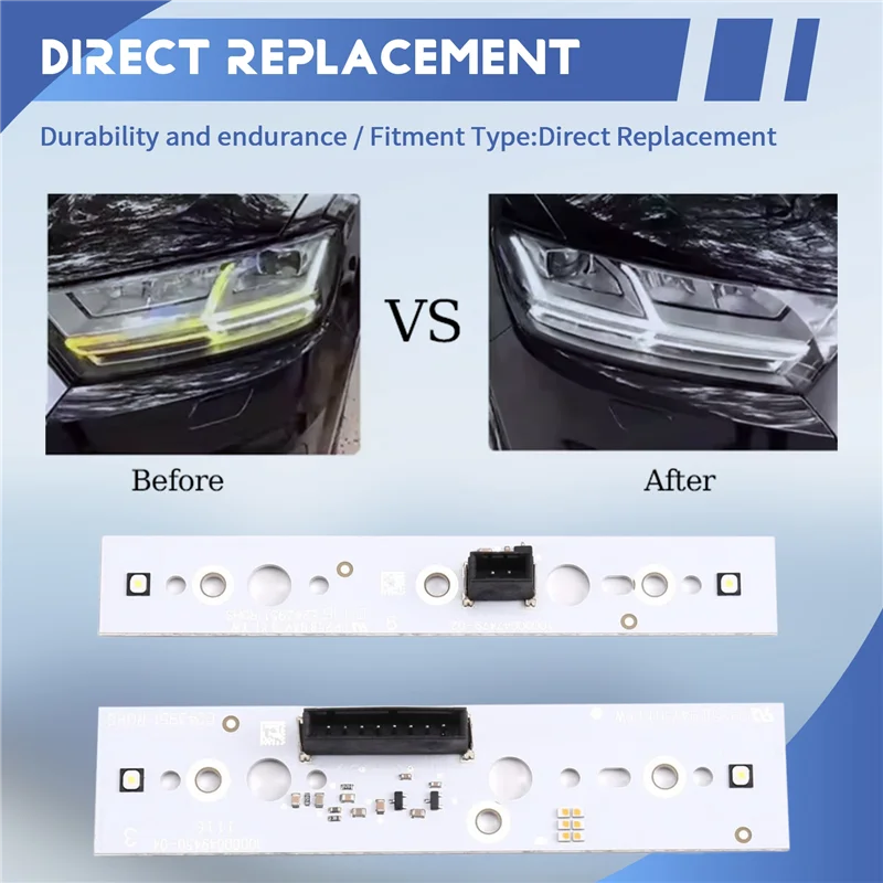 سيارة المصابيح الأمامية اليمنى DRL رقاقة الصابورة رقاقة سيارة مصباح ليد لوحة دوائر كهربائية رقاقة الضوء الأبيض ل Q7 2017-2019 #2