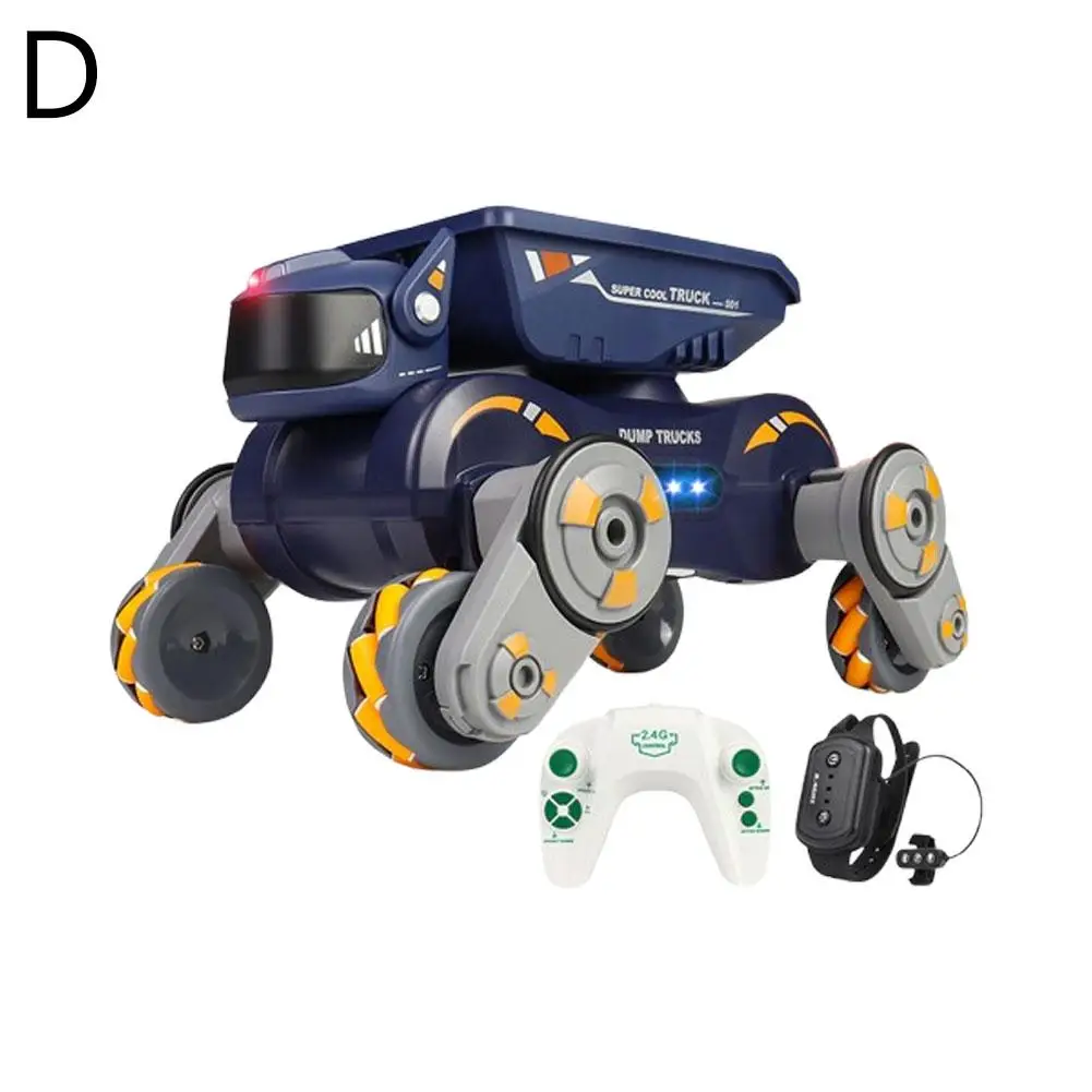 RC Robot Dog Telecomando Doppio Controllo a Otto Ruote Controllo Gesto Meccanico Auto per Bambini Cane Giocattolo Intelligente Induzione Remota T4T1