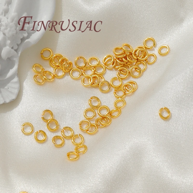 50–100 Stück 4–8 mm 18 Karat vergoldete offene Ringe für die Schmuckherstellung, Spaltringe, Verbindungsring, DIY-Armbänder, Zubehör, Biegering – Detail 21
