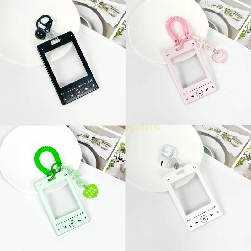 X90D Music Player Theme Card Holder Bus Card Holder Photocard Holder with Keychain