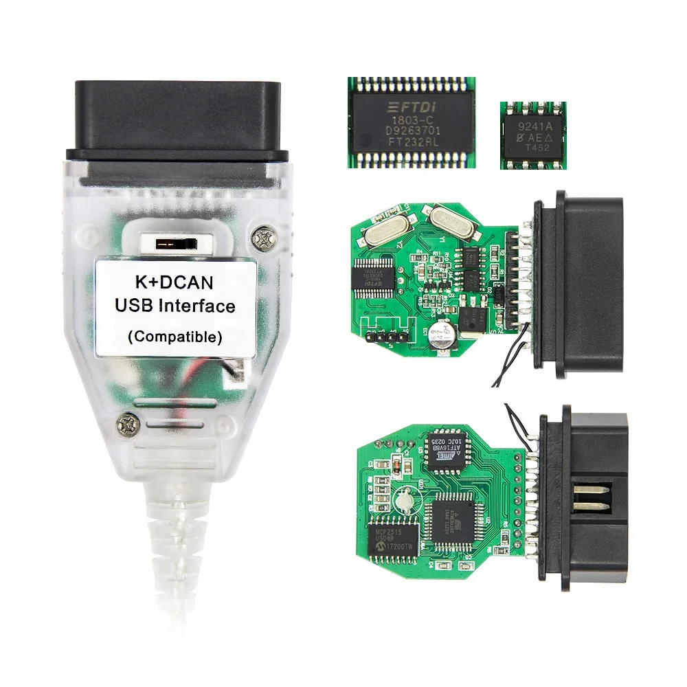 

Лидер продаж, заводской чип FTDI FT232RL K CAN DCAN, интерфейс OBD2, диагностический кабель для BMW, автомобильный диагностический инструмент