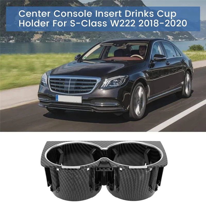 WOWFU-Automotive Center Console Drink Cup Holder Storage Box Water Cup Holder For Mercedes Benz W222 S-Class 18-20 A2226830075 A