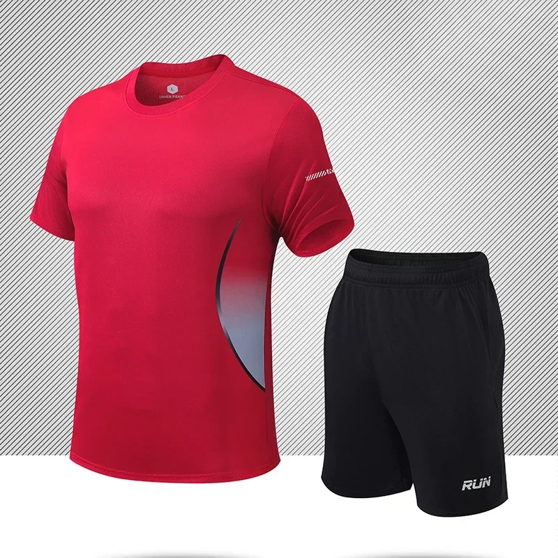 Set da 2 pezzi da uomo, tute sportive da jogging, allenamento in palestra, abbigliamento da allenamento, set da corsa, tuta da maratona, maglie da ciclismo all'aperto