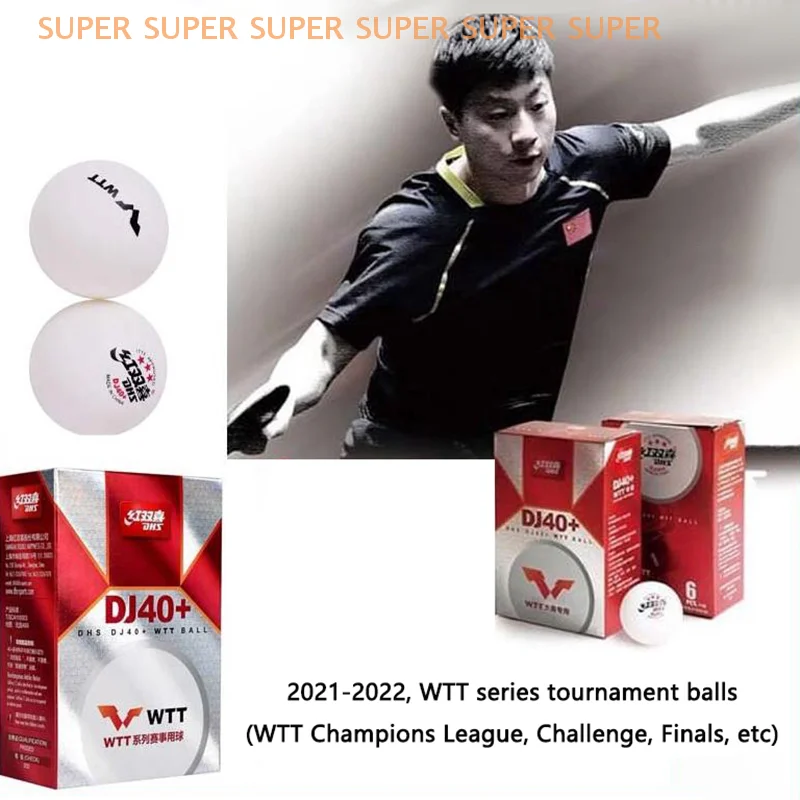 DHS Table Tennis Balls 6pcs/Box 3 Star Tournament Quality WTT Series 40+ Match Training Grade for Table Tennis Sport