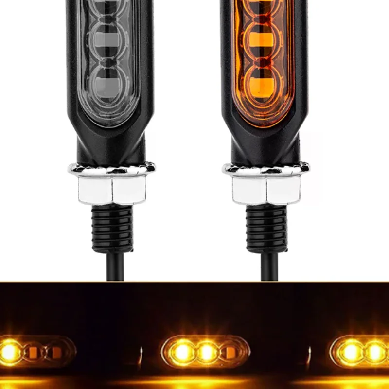 

Мотоциклетные мини-светодиодные указатели поворота, янтарная струящаяся направленная сигнальная лампа Intermitentes Moto для кафе Racer