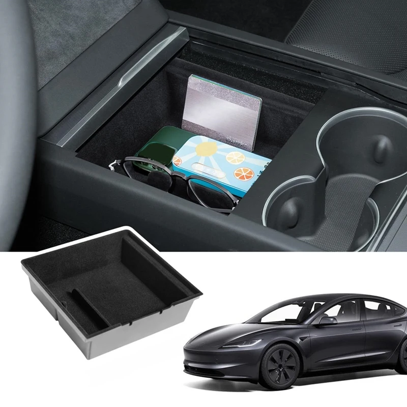 

Центральная консоль для Tesla Model 3 Highland 2024, органайзер, лоток, ящик для хранения, сменный Флокированный интерьер