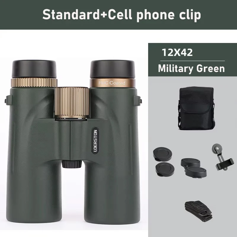 12x42 Verrekijker Professionele HD Telescoop Krachtig Lange afstand Multi-Coated BAK4 Prisma Voor Vogels kijken Jacht Outdoor Camping