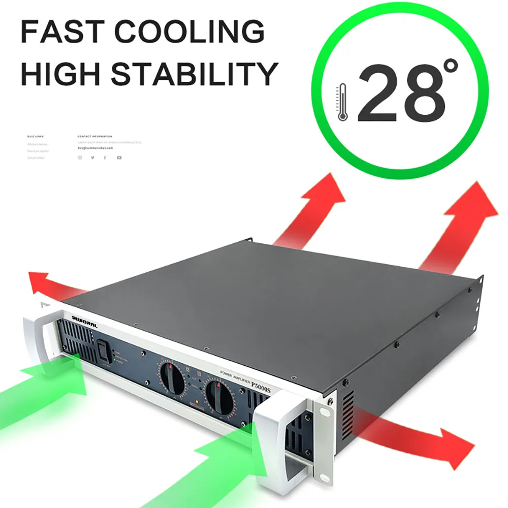 P5000S Professional Power Amplifiers Class H 1000W*2 Channels Hi-Fi Power Stage Master Sound Standard Amplifier