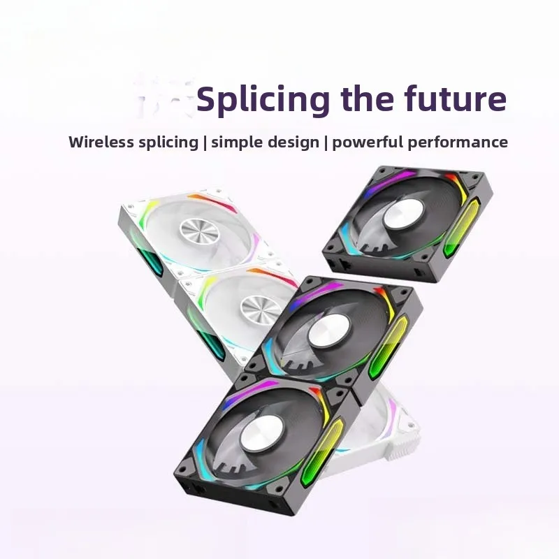 Computer Temperature Control Cooling Fan 12cm Ultra-quiet Wireless Splicing Argb Building Block Chassis Fan