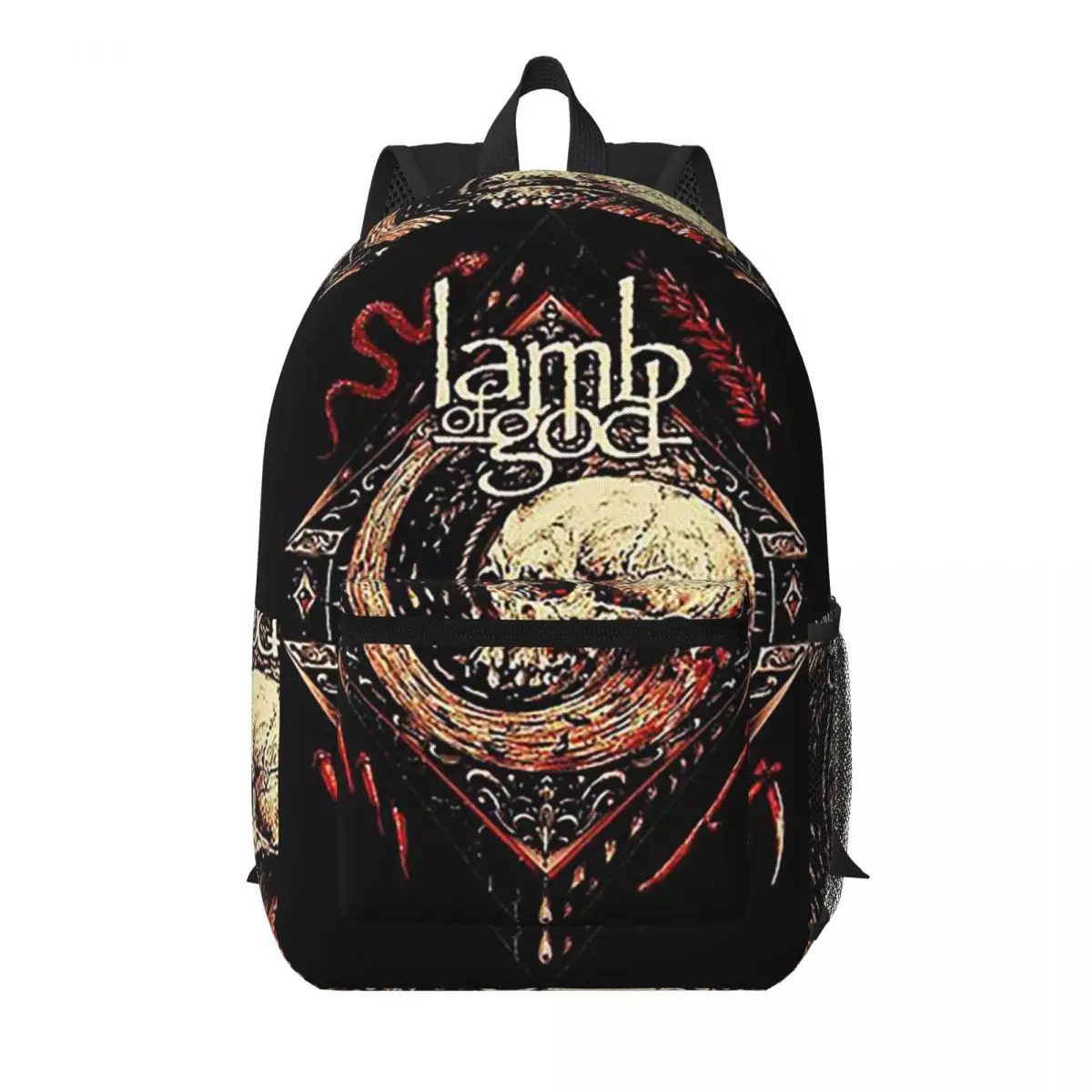 Black Metal Lamb Of God Student Backpack School Bag Hiking Travel Daypack for Men Women Bookbag Shoulder Bags