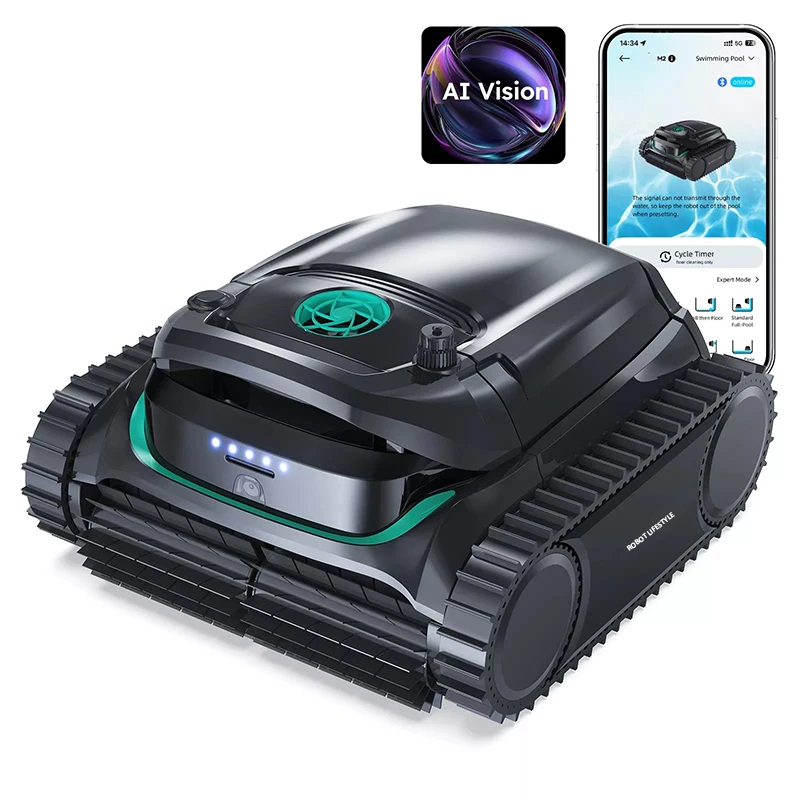 

Cordless Robot Pool Cleaner WYBOT M2 Visual for Big Swimming Pools 10000mAh Scheduled Cleaning Dual-layer Filtration