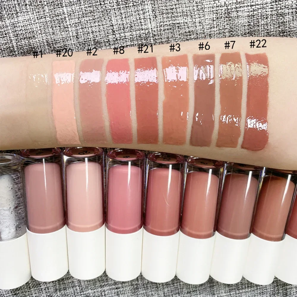 

Private Label Lipgloss Plumper Custom Bulk 27 Colors Cute Chunky Pier Tube Moisturizer 7ml Moisturizing Non-fading Glossy Glaze