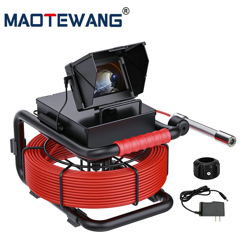 10M Sewer Pipe Inspection Camera IP68 Drain Sewer Pipeline Industrial Endoscope with 4.3 Monitor