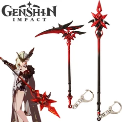Game Genshin Impact The Knave Arlecchino Cosplay Keychain Crimson Moon's Semblance Model Keyring Key Chain Accessories Prop