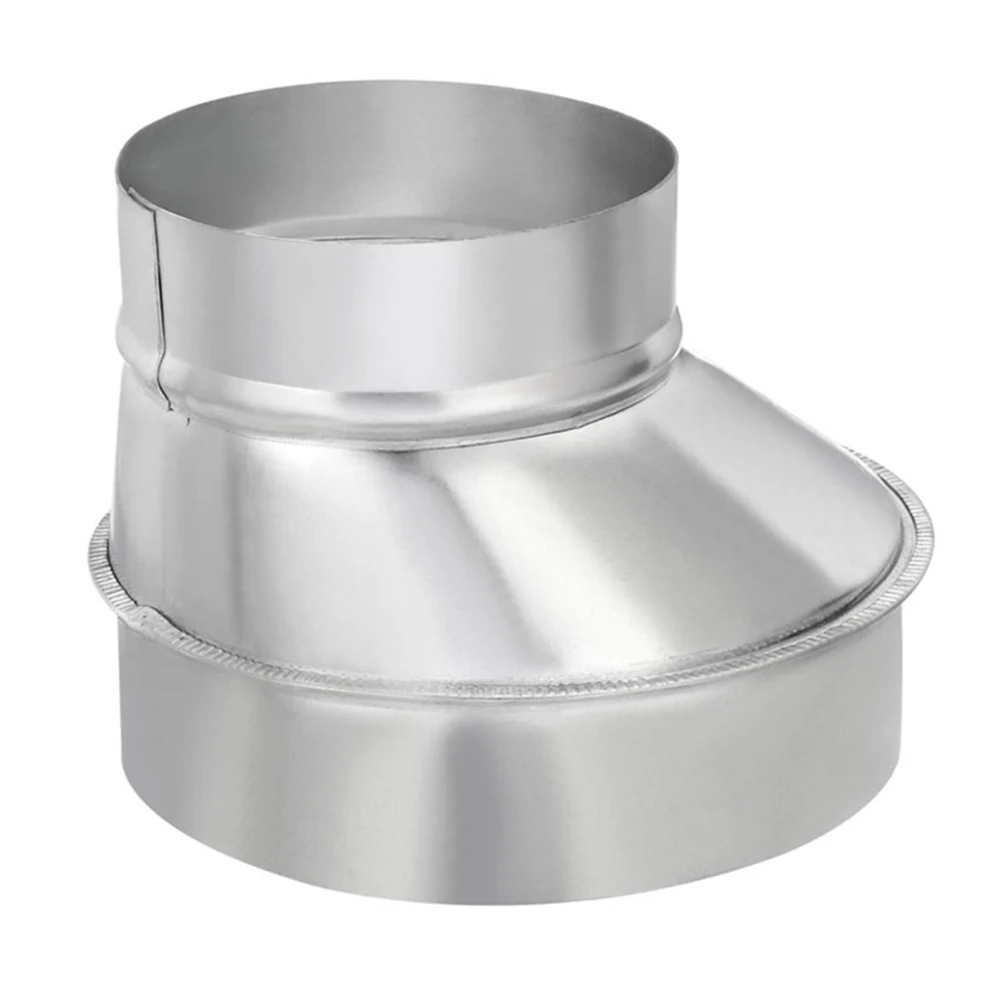 Galvanized Steel Eccentric Duct Reducer 6 To 4 Inch Offset Vent Adapter For HVAC Kitchen Dryer Pipe Connection Fitting