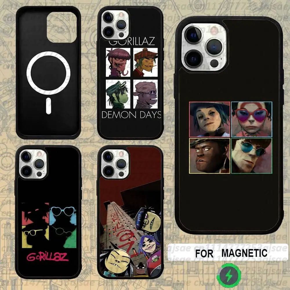 G-Gorillaz Cracker Island For Magsafe Wireless Charger Case For iPhone 18,15,16,17,13,14,11,12,Pro,Max,Plus,E,Air,Mini