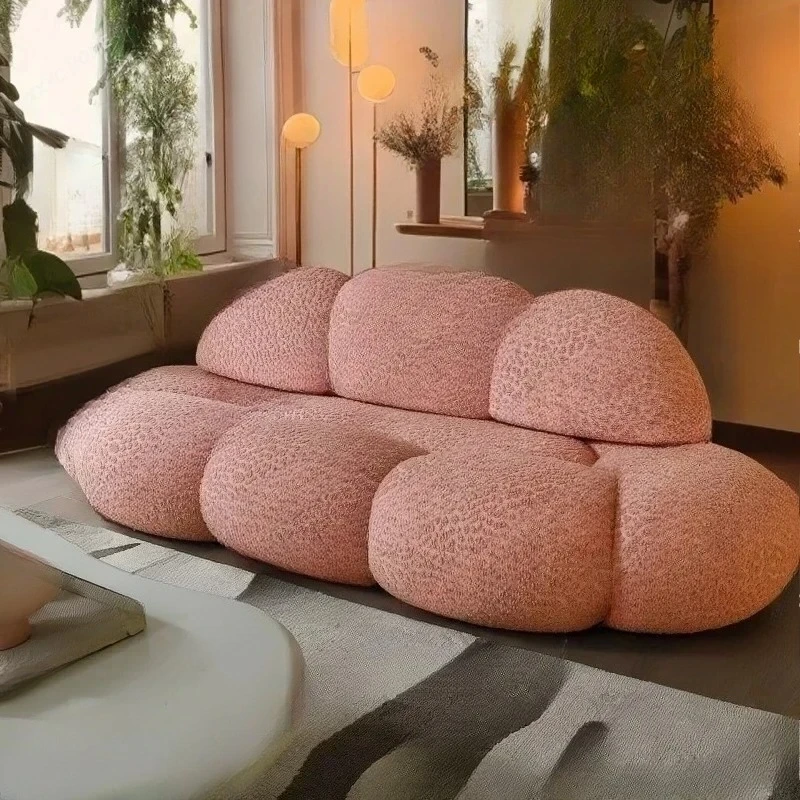

Nordic Cream Wind Cloud Sofa Living Room Fabric Leisure Petal Sofa