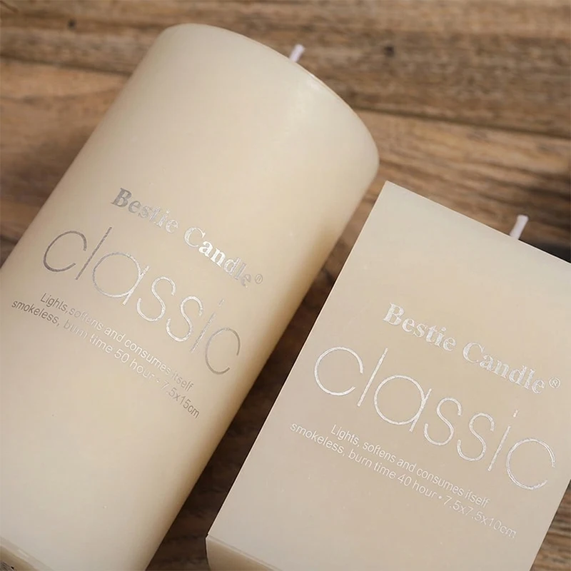 Household  Ivory White Classic European Style Candles Romantic Wedding Hotel Emergency Decorations Smokeless Odorless Wax Candle
