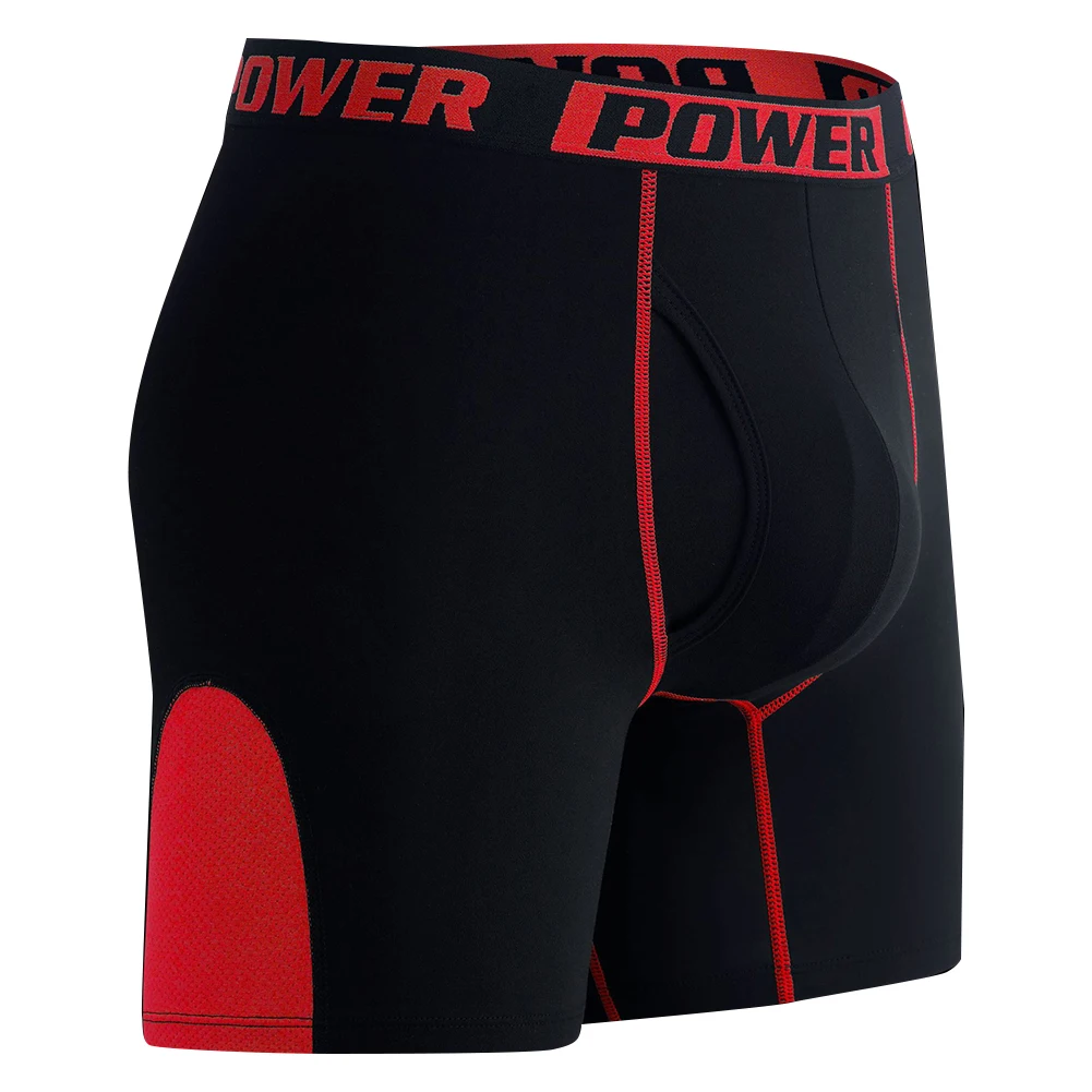 Classic Style Breathable Boxers 95 Polyester Material Color Matching Pattern Long Legs Boxer Briefs Underwear For Men