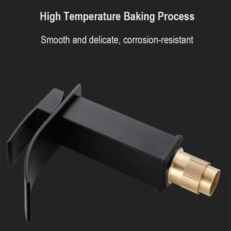 Black Hot Cold Water Mixer Taps Bathroom Basin Faucet Wash Basin Countertop Installation House Decoration Hardware Accessories