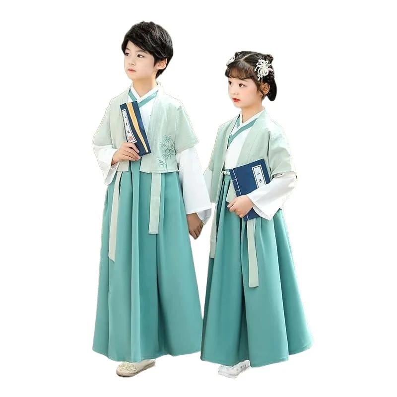 Hanfu Boy Tang Costume Girl Summer Chinese Style Children Ancient Costume Chinese Study Costume Full Set of Costumes