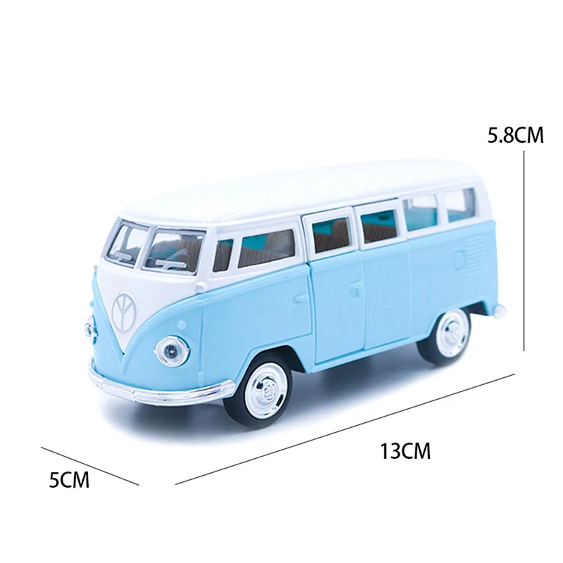 1:32 VW T1 Bus Alloy Diecasts Toy Car Models Metal Vehicles Classical Buses Collectable Toys For Children