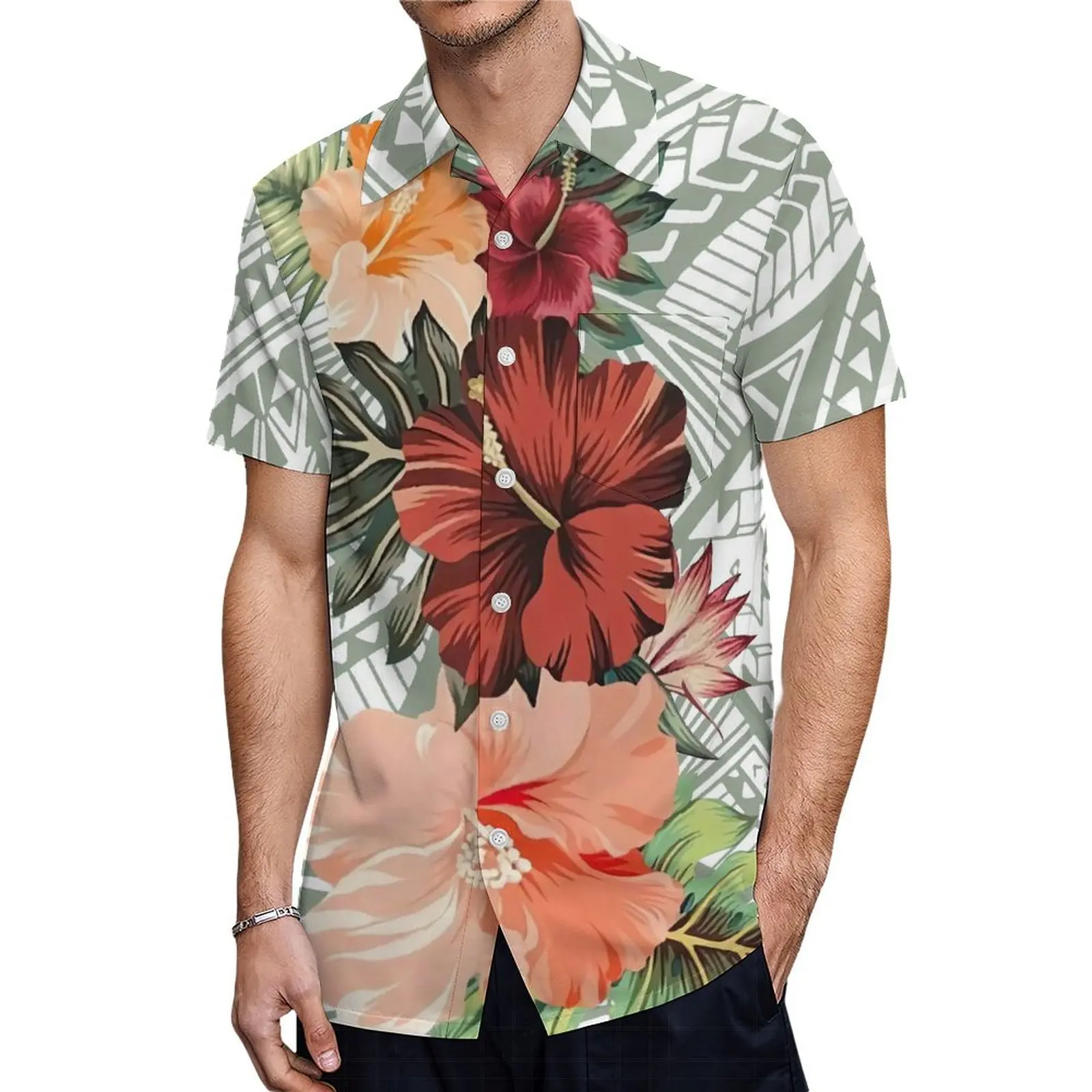 

ity Custom-Made Long-Sleeved Men'S Shirts From Pacific Islands Polynesian Island-Style Father-Son And Boys' Shirts