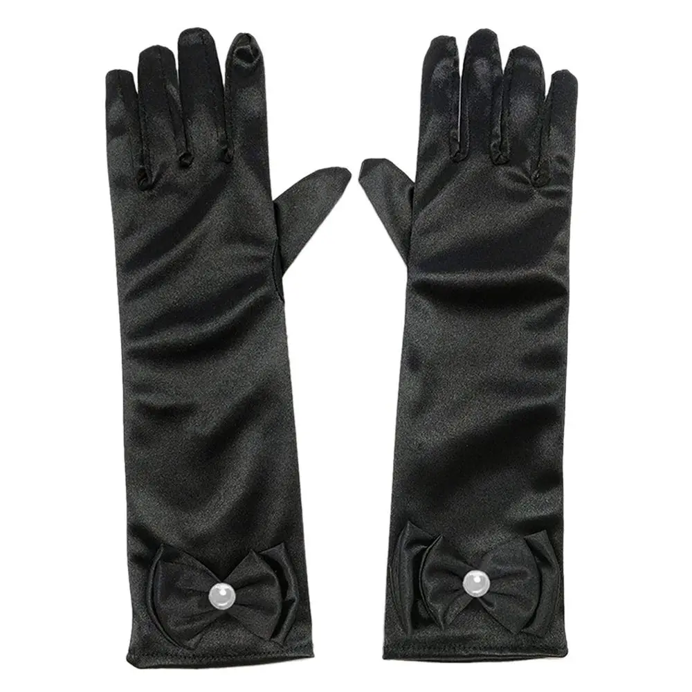 Gants de spectacle de danse de princesse pour enfants, mitaines à doigts complets, accessoires de jupe de princesse, gants longs pour enfants