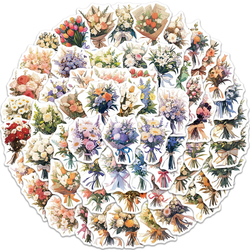10/30/60 個ドリームフラワーブーケ漫画ステッカーシンプルな美的 DIY スケートボードラップトップヘルメット電話荷物車のデカールおもちゃ