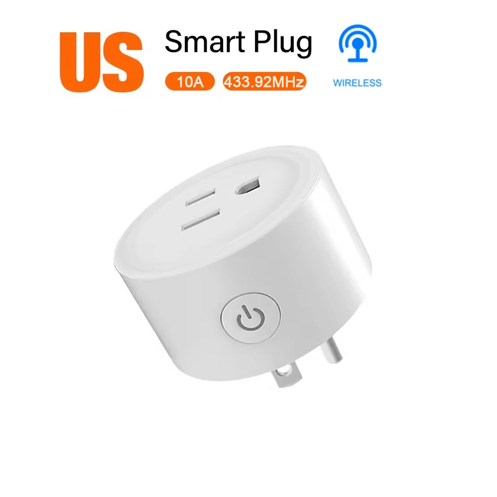 US Standard 220V-250V 10A Smart Socket 433MHz RF Smart Plug for Home LED Lights Fans Lamps