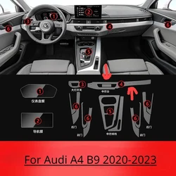 For Audi A4 B9 2020-2023 Gearbox Panel Dashboard Navigation Automotive Interior Protective Film TPU Transparent Anti-Scratch