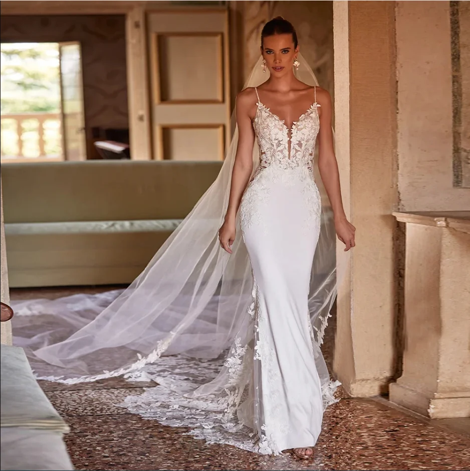 Charmante Meerjungfrau-Brautkleider mit herzförmigem Ausschnitt, schulterfrei, Spitzenapplikationen, Brautkleider, maßgeschneidert, Vestidos De Noiva