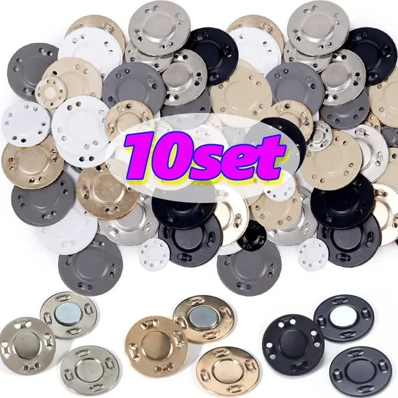 1/10Sets Magnetic Snap Fasteners Clasps Buttons Handbag Purse Wallet Craft Bags Parts Mini Adsorption Buckle 21/25mm Sewing Part