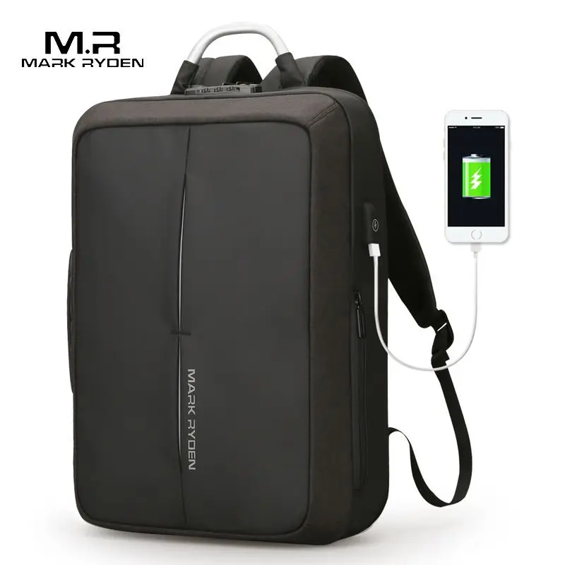 

Mark Ryden 15 Inch with USB Interface Password Lock Anti-theft Nylon Notebook Laptop Backpack Bags Case for Men Women Student