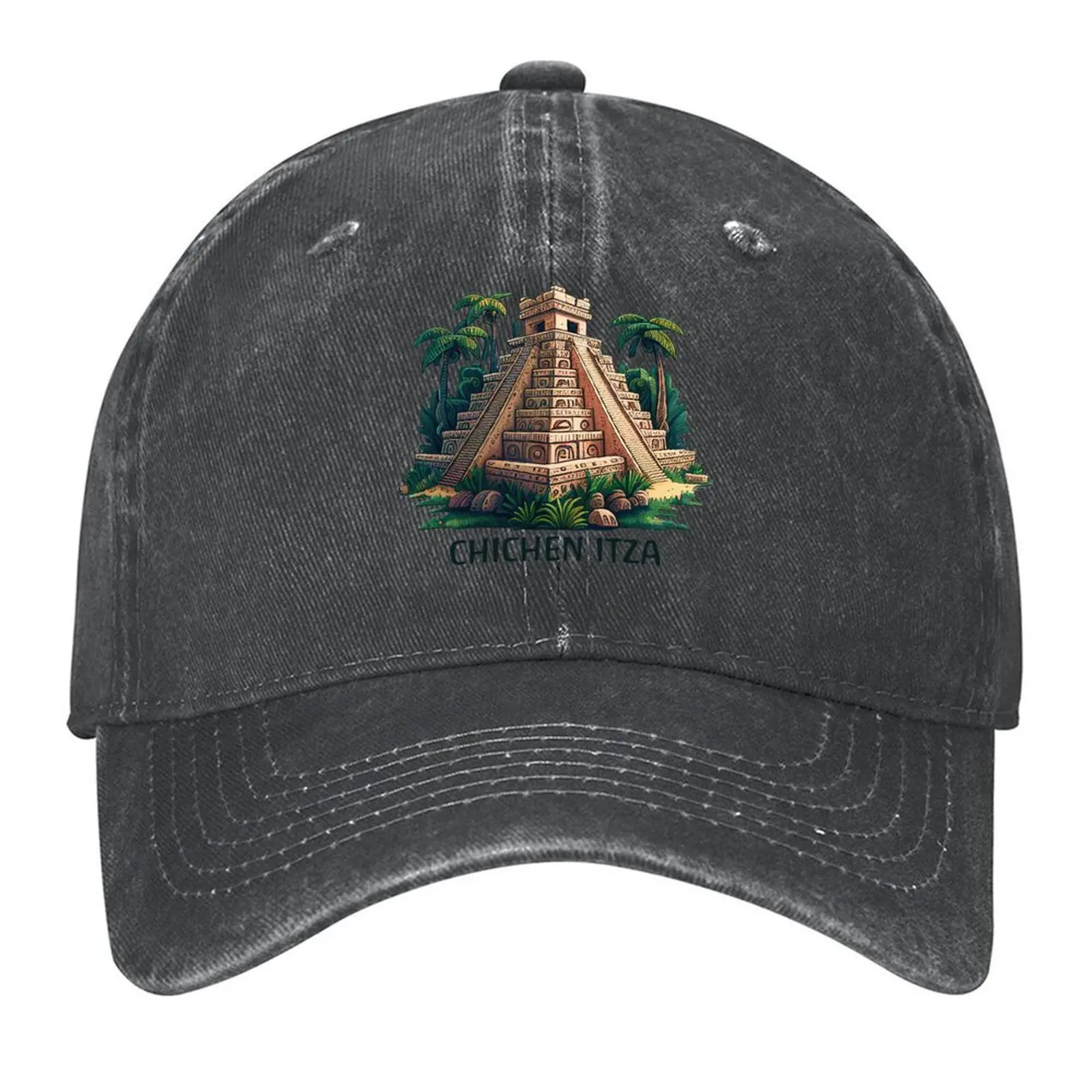 

Chichen Itza Mexico Temple Pyramid Baseball Cap luxury woman cap hard hat golf hat genuine hiking hat Male Women's