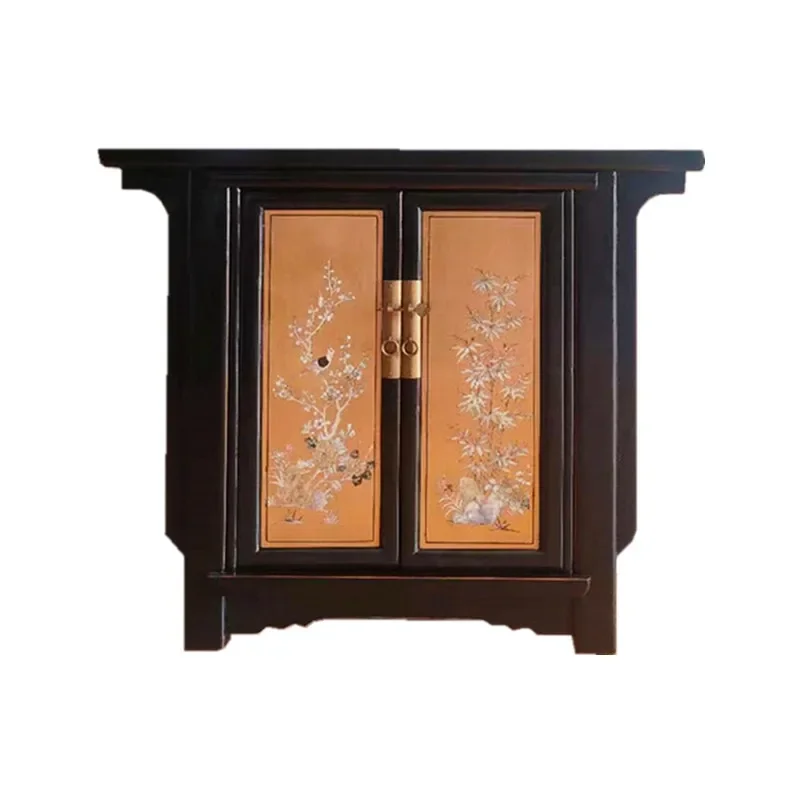 

Solid Wood Entrance Cabinet Floor-Standing Rack Living Room Partition Hall Cabinet Hallway Wine Cabinet Curio